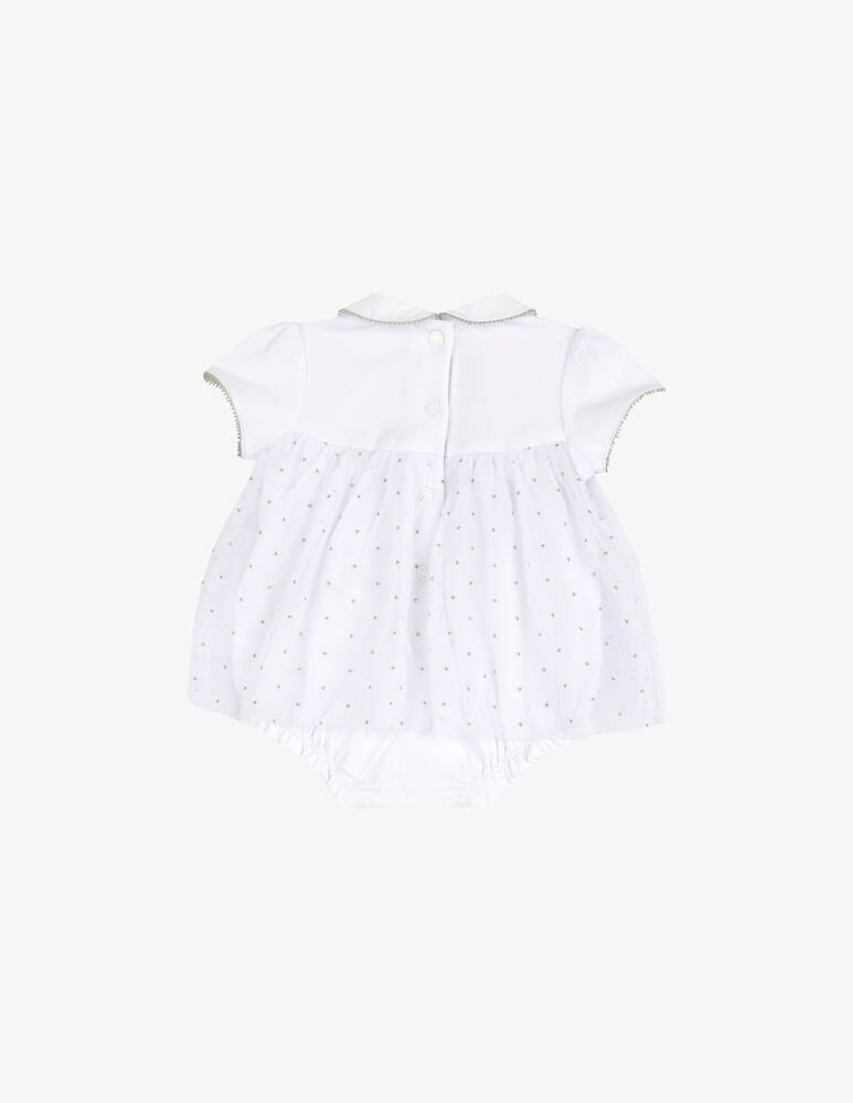 rinascente Chicco Collared polka dot playsuit
