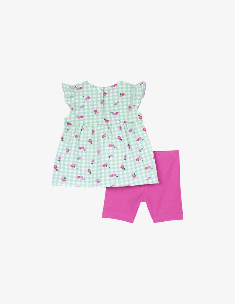 rinascente Chicco Gingham tunic and shorts set