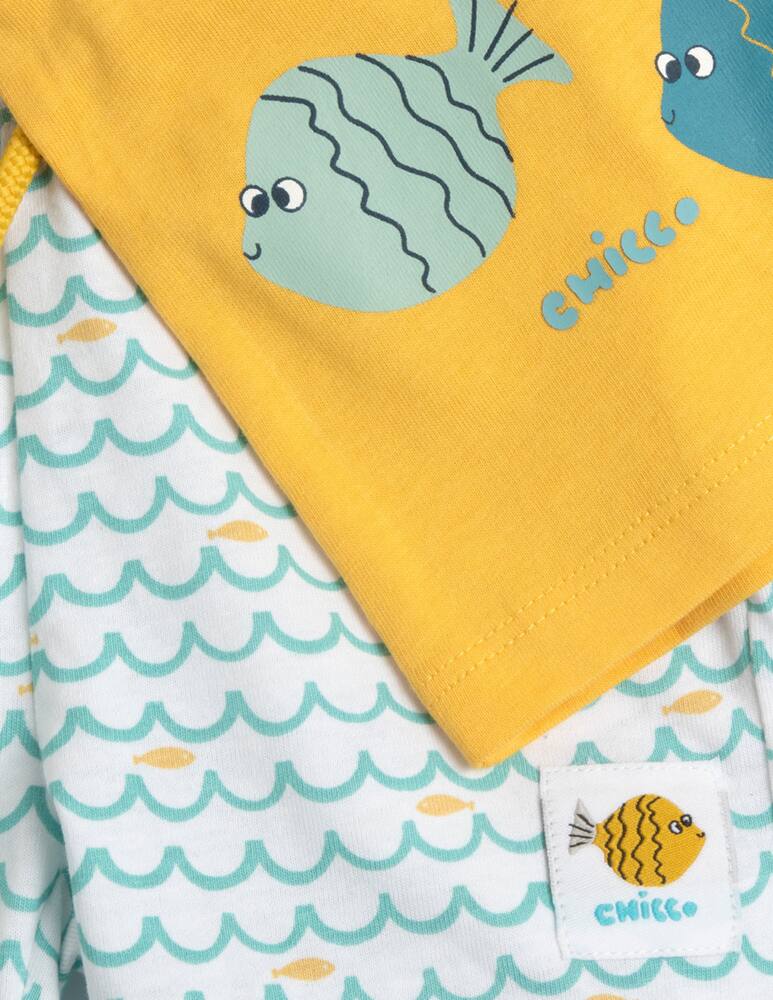 rinascente Chicco Fish print vest and shorts