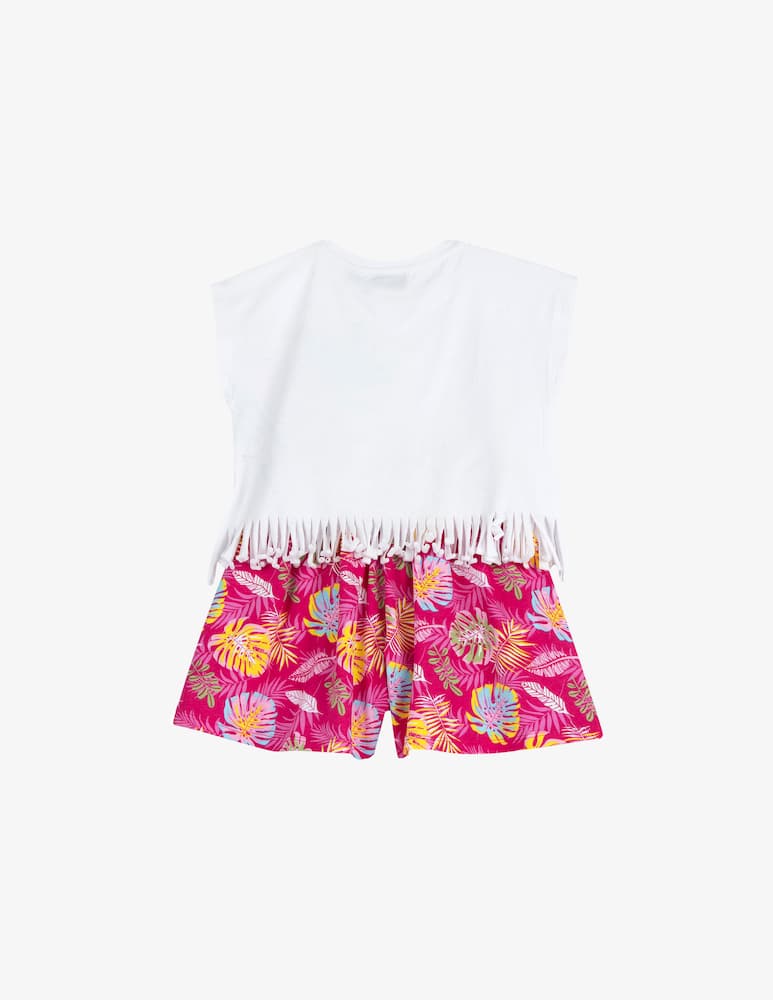rinascente Chicco Tropical fringe t-shirt set