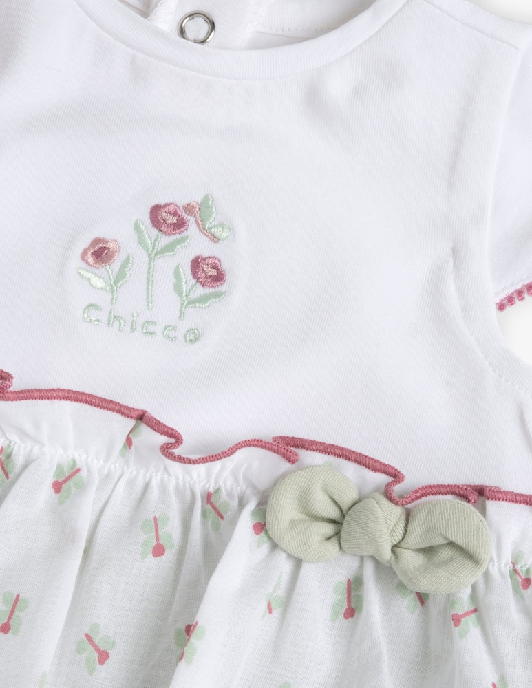 rinascente Chicco Floral romper with bow