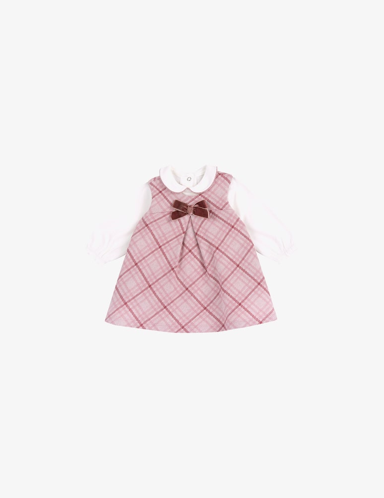 rinascente Chicco Checked dress and bodysuit set