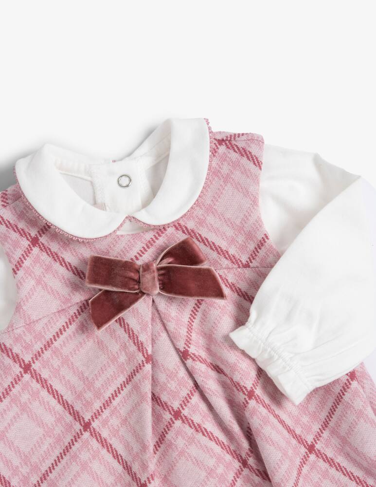 rinascente Chicco Checked dress and bodysuit set