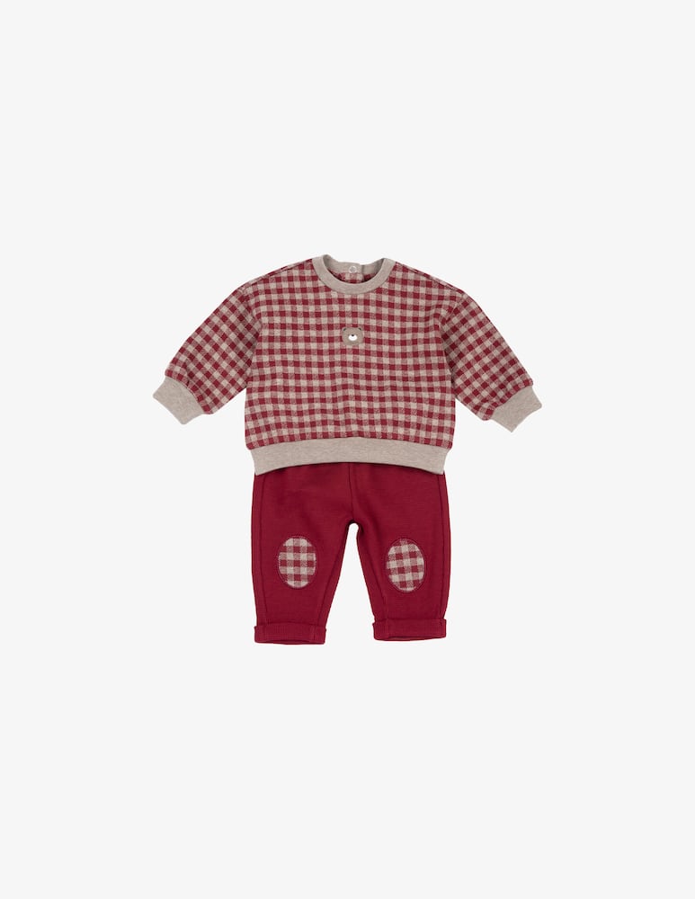 rinascente Chicco Checked sweatshirt and trousers set