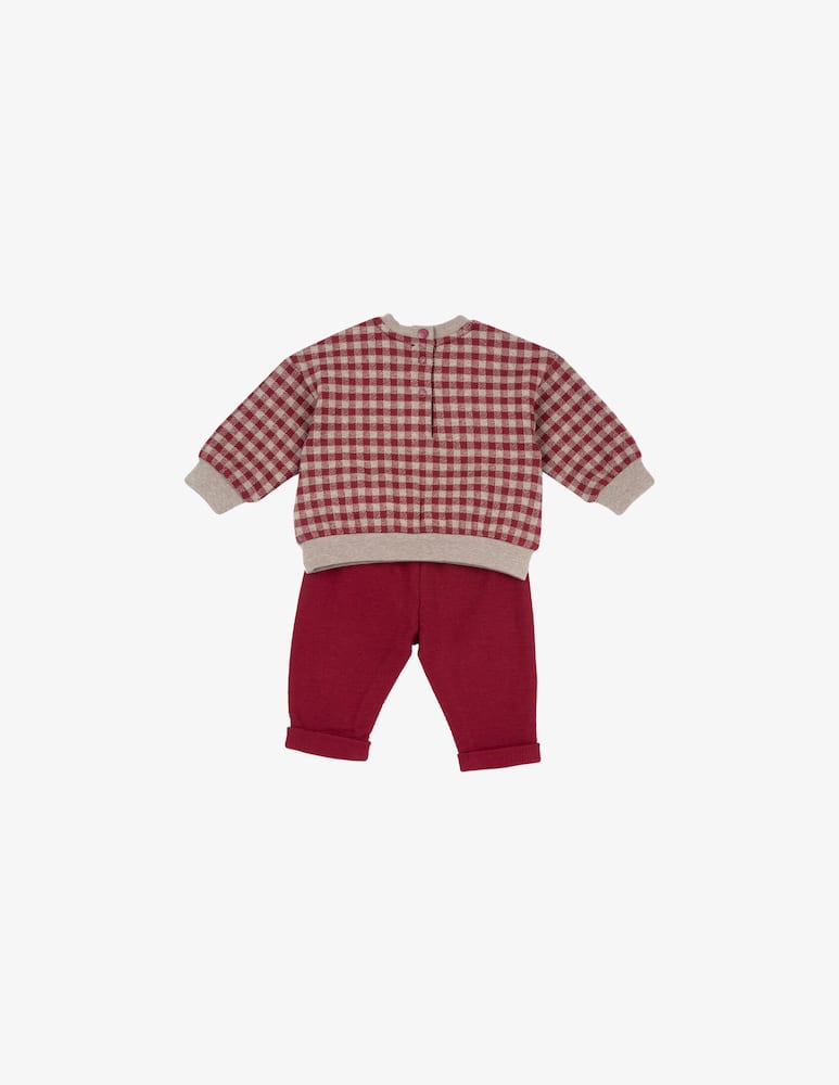 rinascente Chicco Checked sweatshirt and trousers set