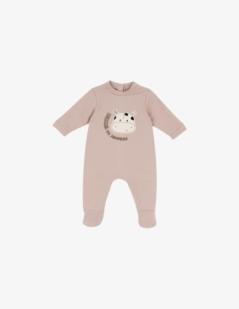 rinascente Chicco Cow embroidered sleepsuit