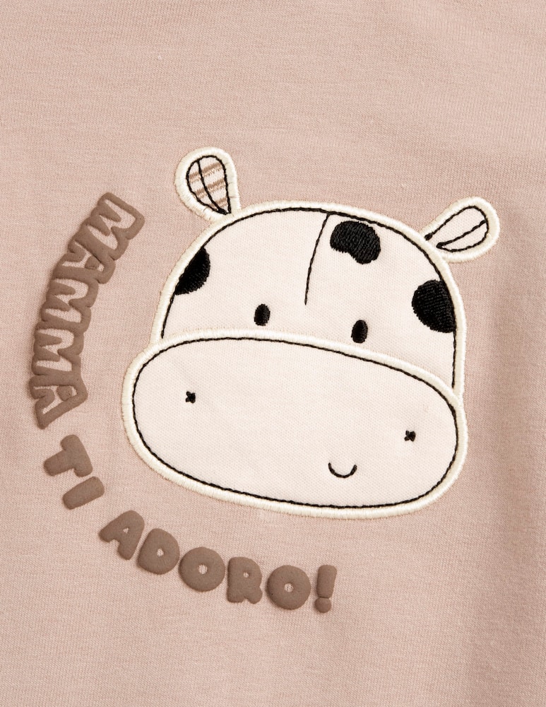 rinascente Chicco Cow embroidered sleepsuit