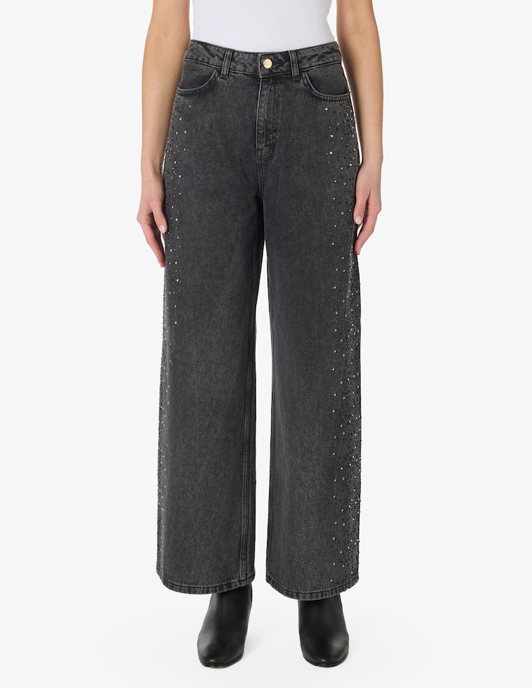 iBlues Denim strass palazzo trousers - picture 1 iBlues Denim strass palazzo trousers - picture 1