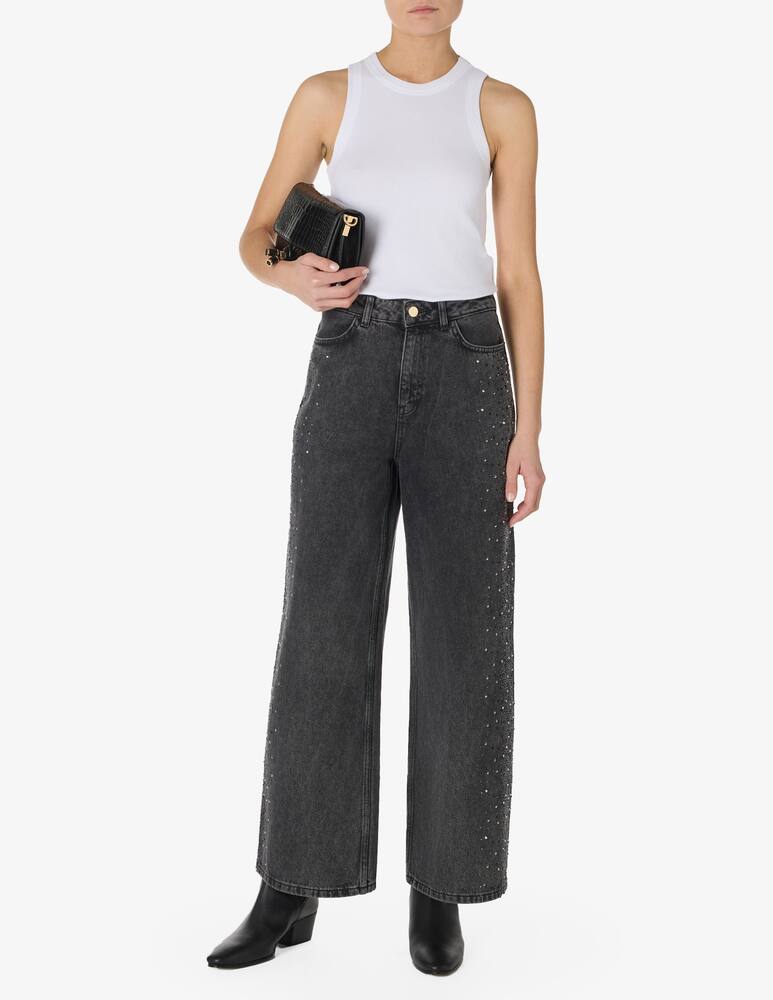 rinascente iBlues Denim strass palazzo trousers
