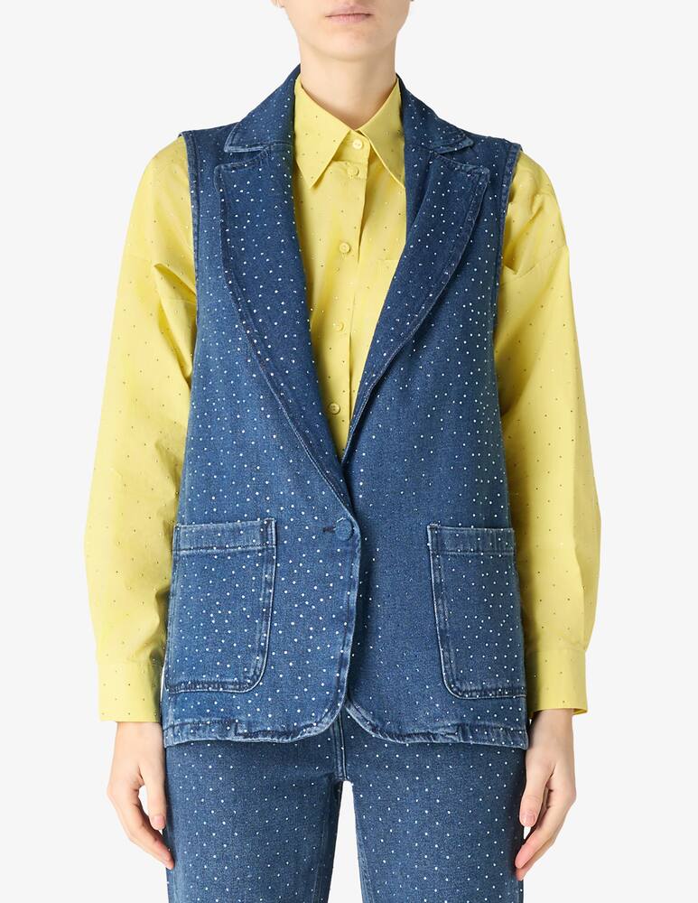 PENNYBLACK Gilet jeans con strass Lalla - immagine 1