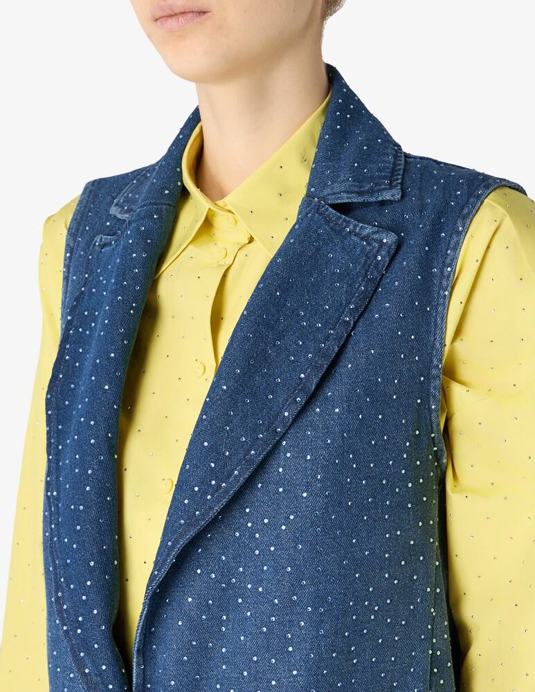 PENNYBLACK Gilet jeans con strass Lalla - immagine 4