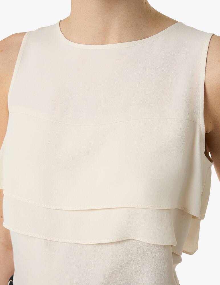 rinascente PENNYBLACK Top in seta con balze Visone