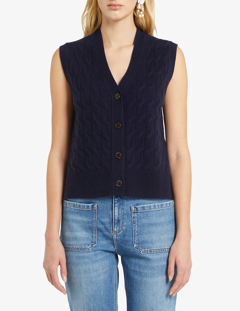 rinascente Marella Cable knit sleeveless cardigan