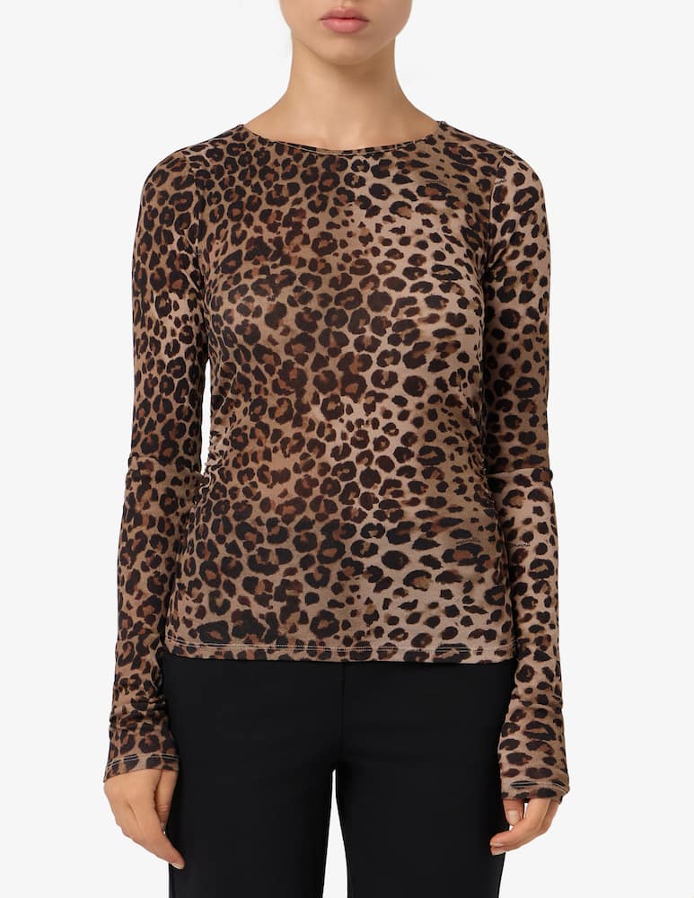 rinascente Marella Maglia tulle leopardata Sigma