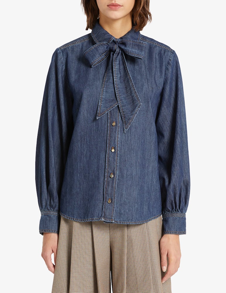 rinascente iBlues Denim bow blouse