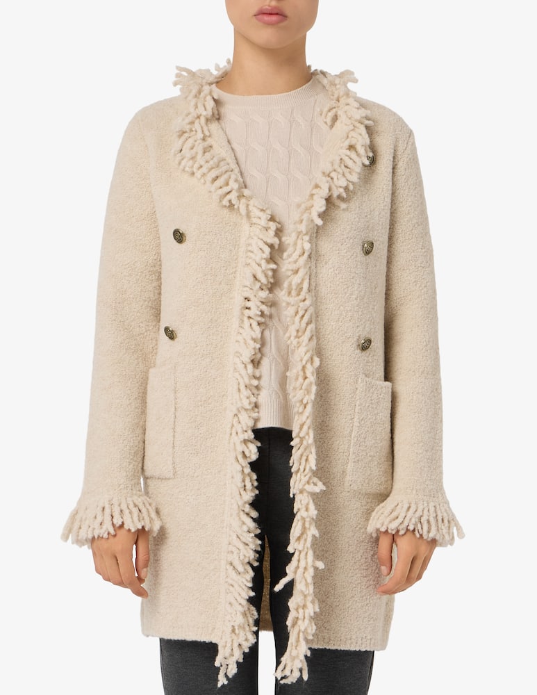 rinascente Marella Cappotto bouclé con frange