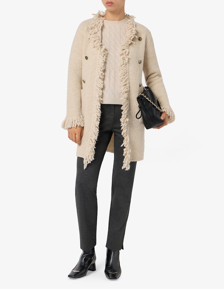 rinascente Marella Cappotto bouclé con frange