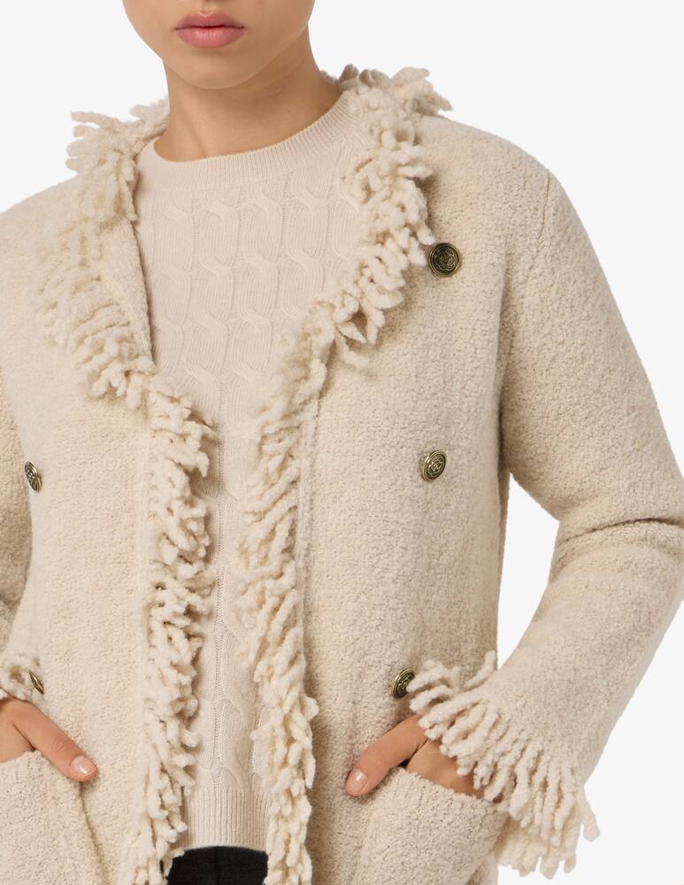 rinascente Marella Cappotto bouclé con frange