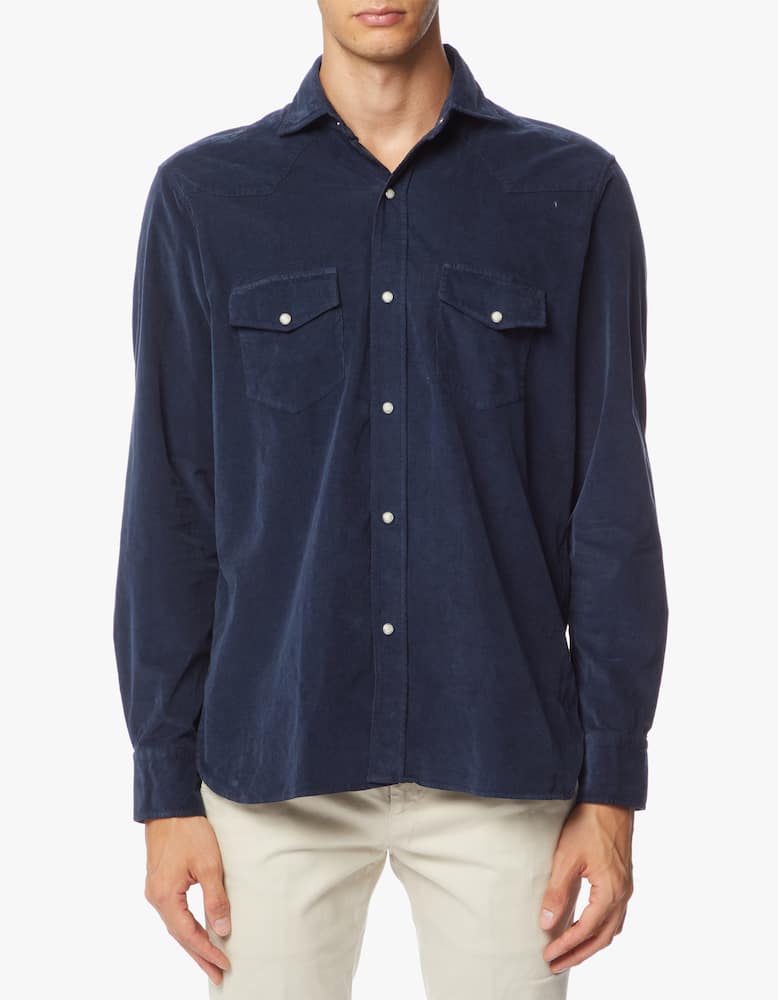 Bagutta Camicia velluto millerighe stretch texana - immagine 4 Bagutta Camicia velluto millerighe stretch texana - immagine 4