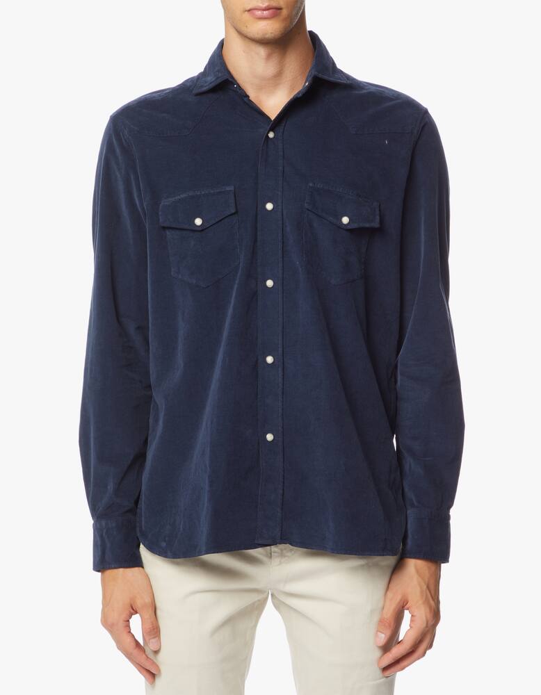 rinascente Bagutta Corduroy stretch texana shirt