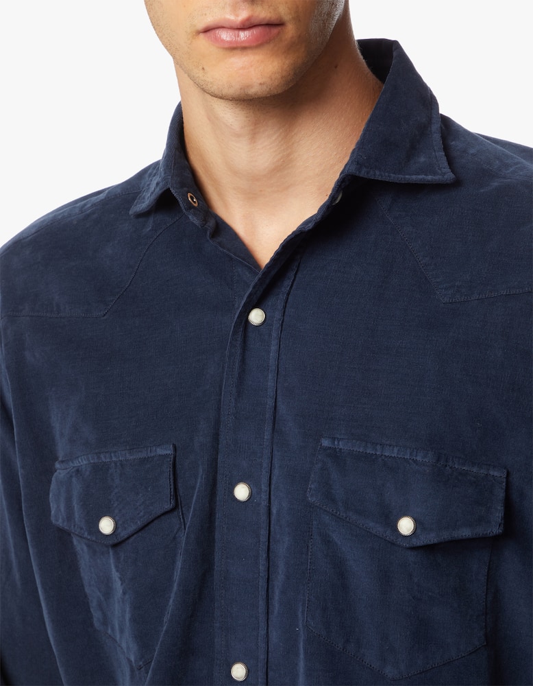 Bagutta Camicia velluto millerighe stretch texana - immagine 5 Bagutta Camicia velluto millerighe stretch texana - immagine 5