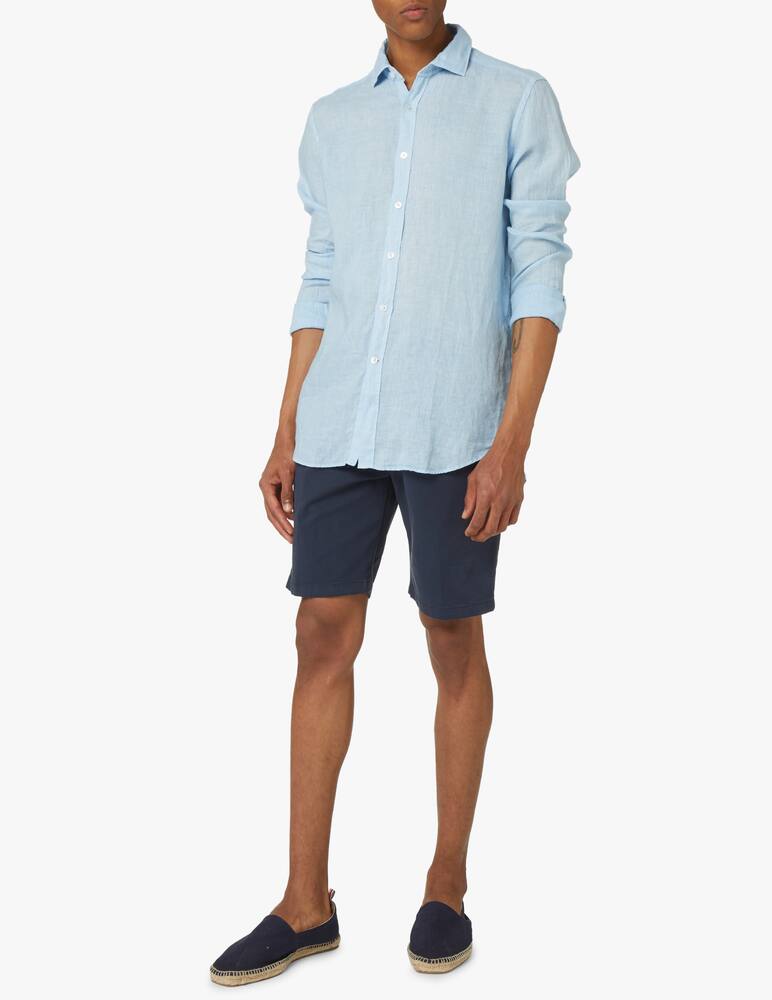 Bagutta Garment dyed regular linen shirt - light blue - picture 2 Bagutta Garment dyed regular linen shirt - light blue - picture 2