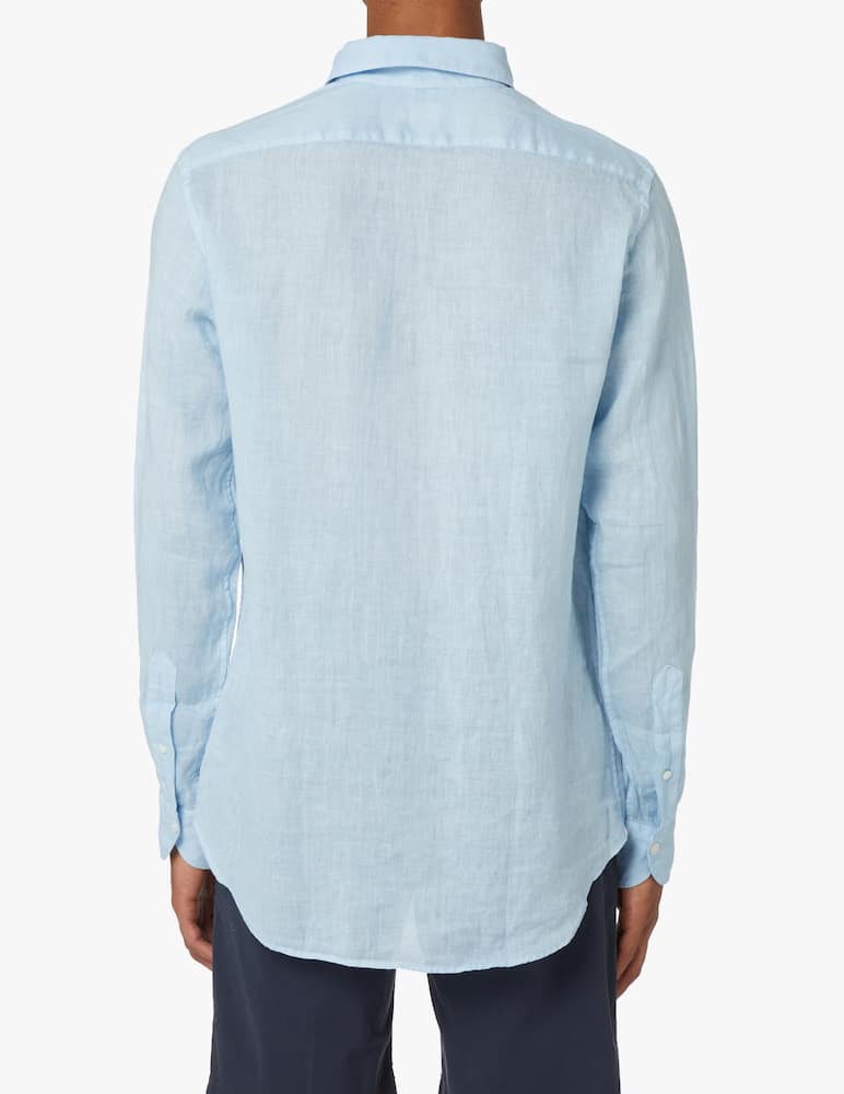 Bagutta Garment dyed regular linen shirt - light blue - picture 3 Bagutta Garment dyed regular linen shirt - light blue - picture 3