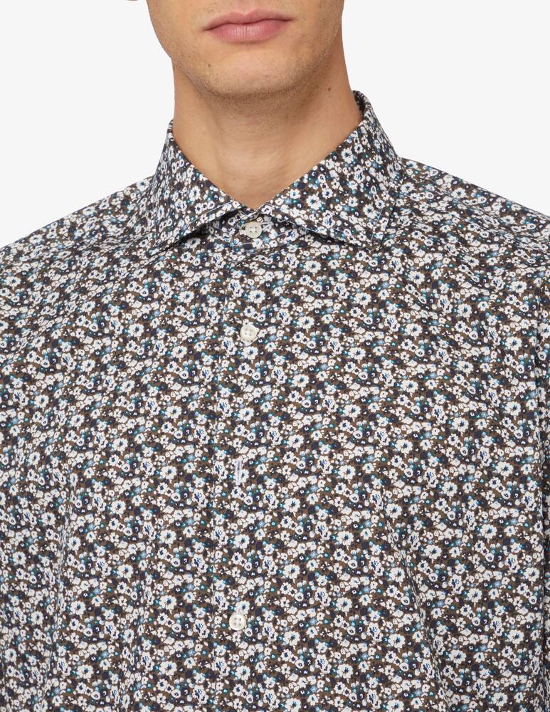 rinascente Bagutta Flower pattern shirt - Grey