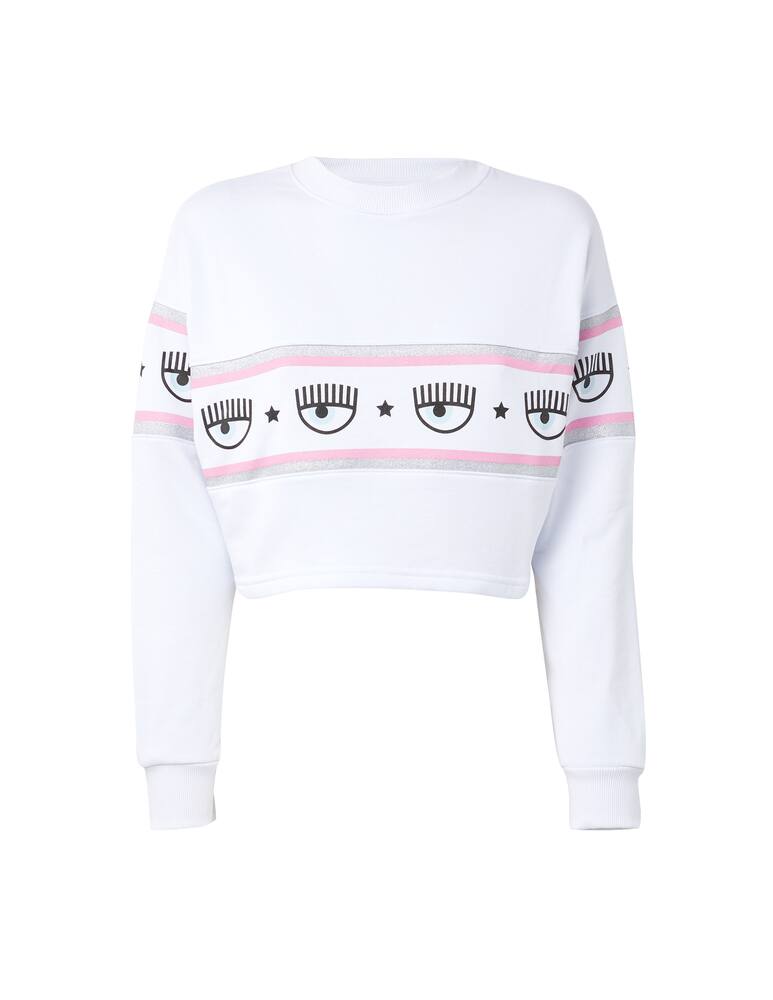 rinascente Chiara Ferragni Felpa crop in cotone logomania