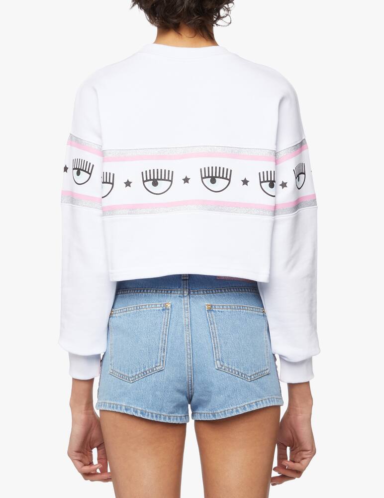 rinascente Chiara Ferragni Felpa crop in cotone logomania