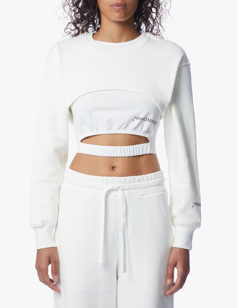rinascente HINNOMINATE Felpa crop in cotone