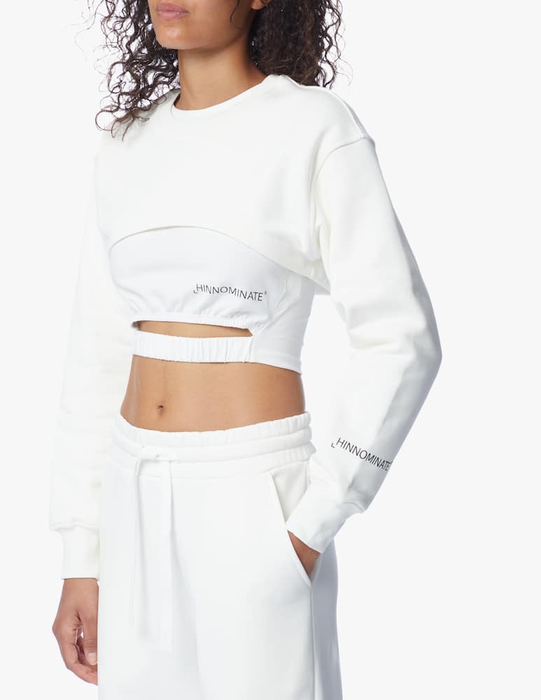 rinascente HINNOMINATE Felpa crop in cotone