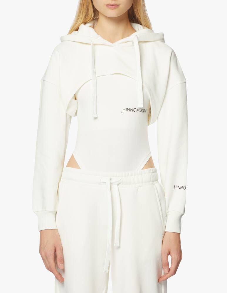 rinascente HINNOMINATE Felpa con cappuccio crop in cotone