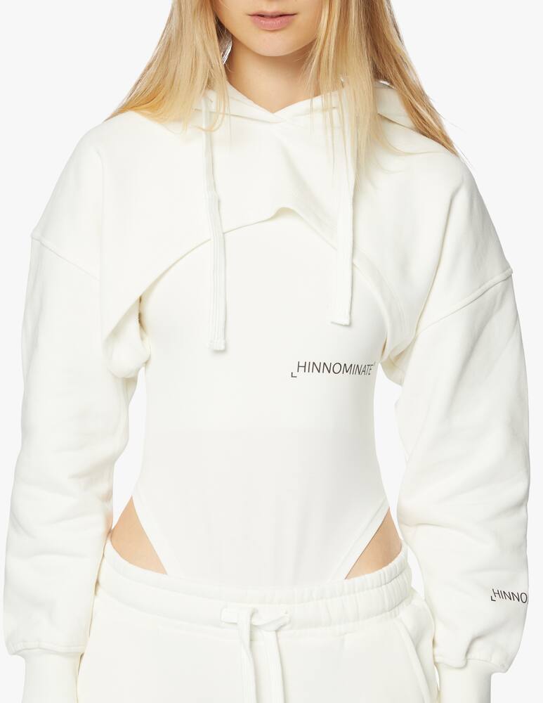 rinascente HINNOMINATE Felpa con cappuccio crop in cotone