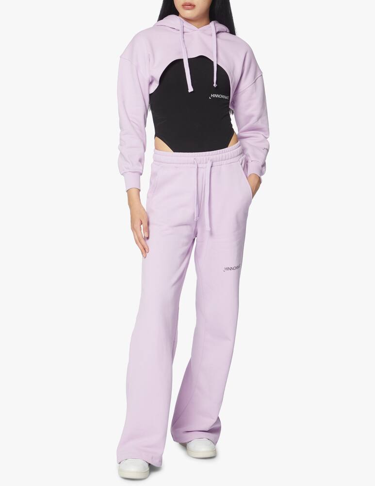 rinascente HINNOMINATE Felpa con cappuccio crop in cotone