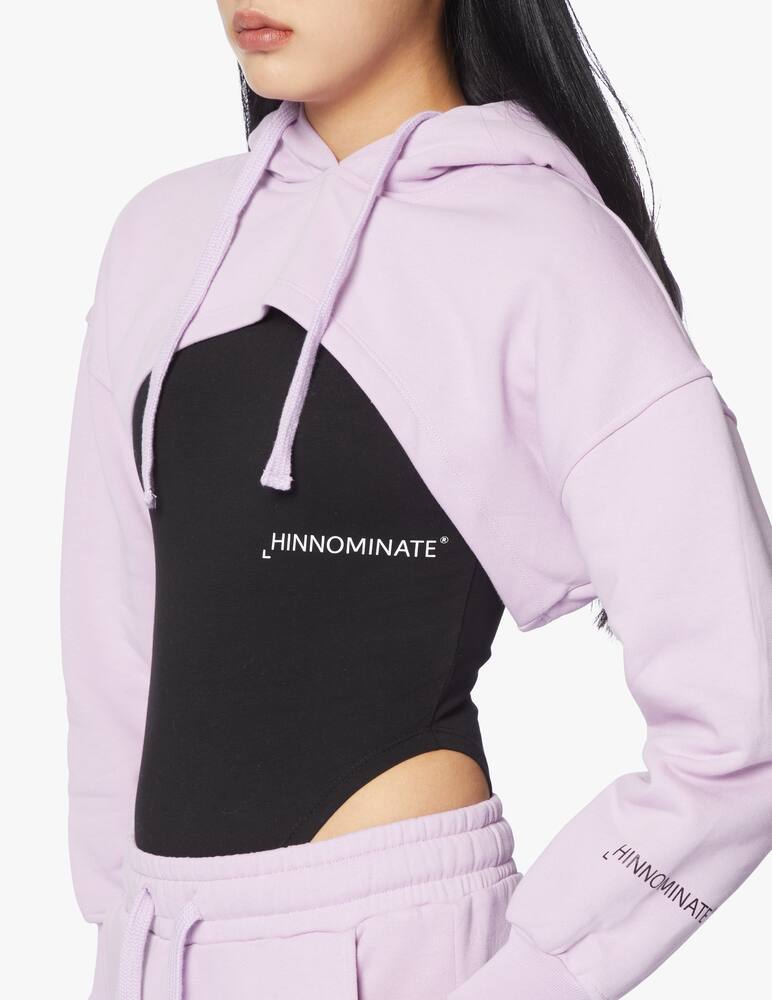 rinascente HINNOMINATE Felpa con cappuccio crop in cotone
