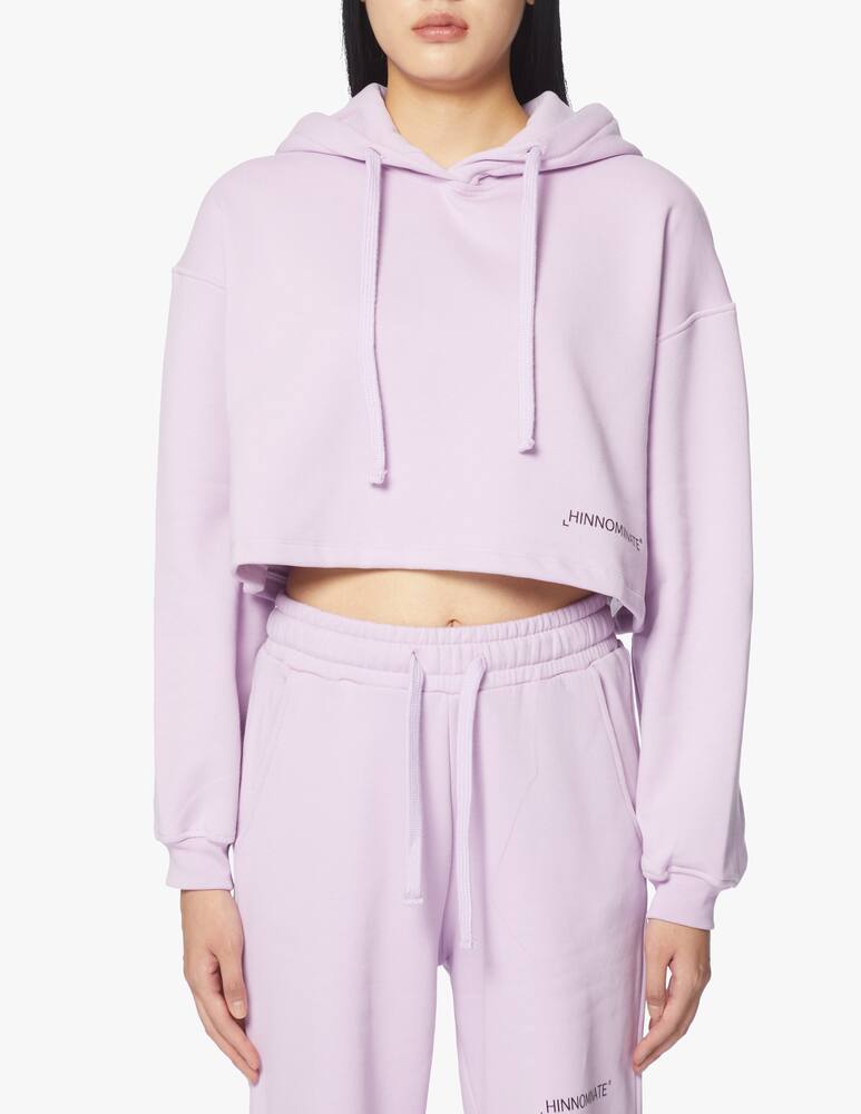 rinascente HINNOMINATE Felpa con cappuccio crop in cotone