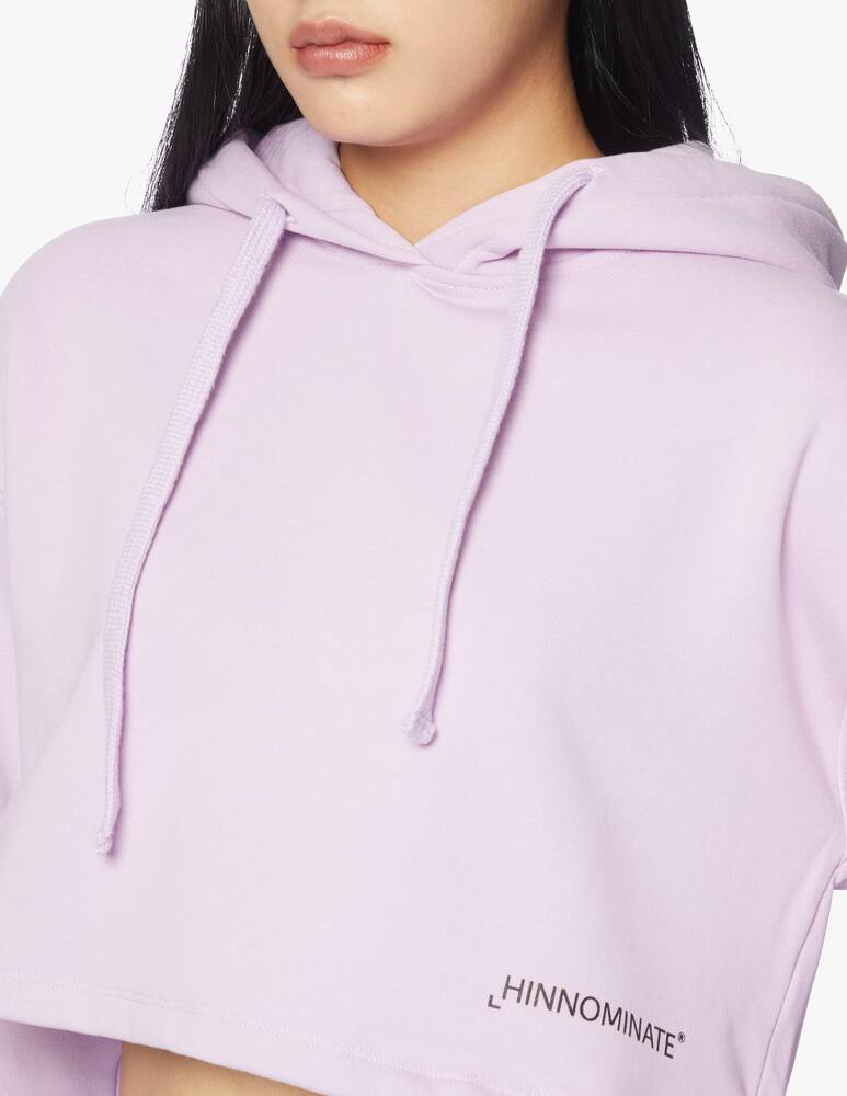 rinascente HINNOMINATE Felpa con cappuccio crop in cotone