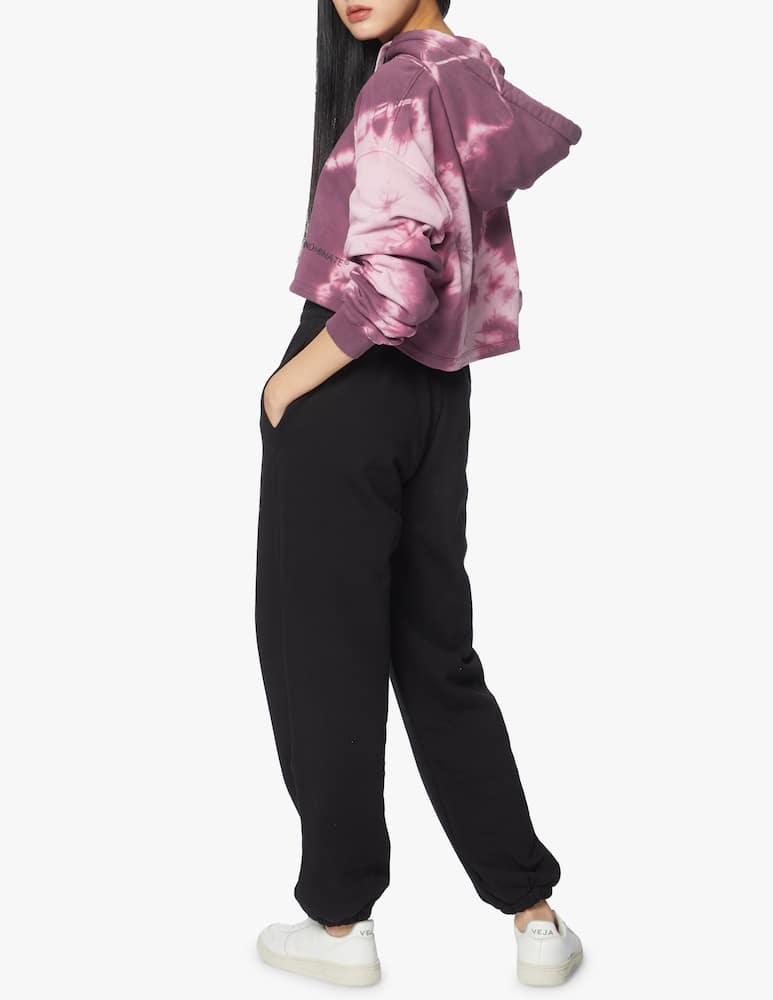 rinascente HINNOMINATE Felpa crop con cappuccio e stampa tie-dye