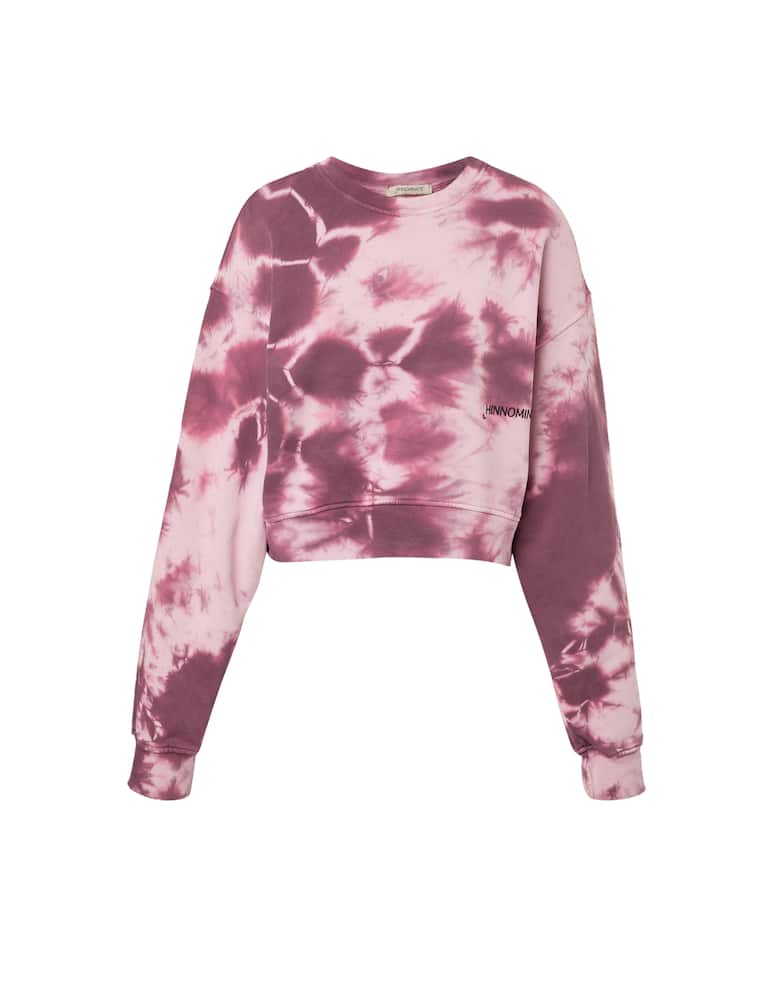 HINNOMINATE Felpa crop con stampa tie-dye in cotone - immagine 1 HINNOMINATE Felpa crop con stampa tie-dye in cotone - immagine 1
