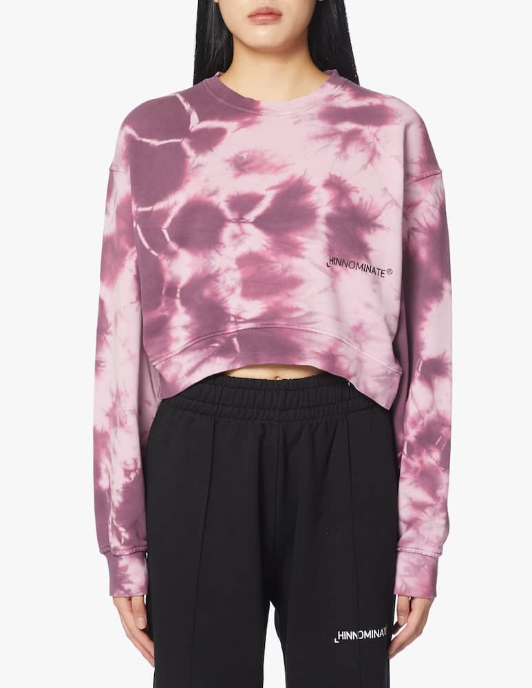 HINNOMINATE Felpa crop con stampa tie-dye in cotone - immagine 4 HINNOMINATE Felpa crop con stampa tie-dye in cotone - immagine 4