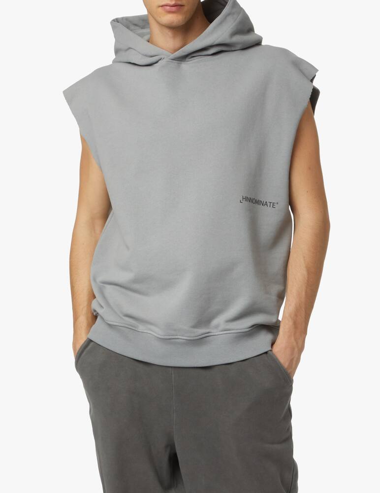 rinascente HINNOMINATE Felpa con cappuccio loghino no maniche taglio vivo - grigio