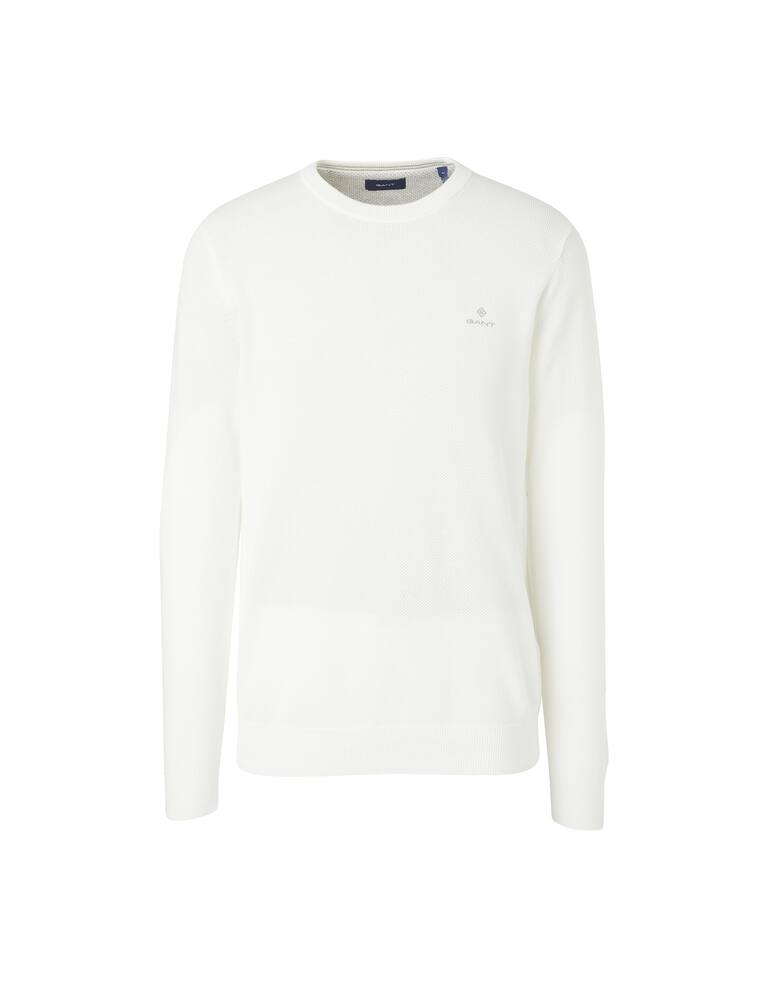 rinascente Gant Grain rice roundneck sweater - white