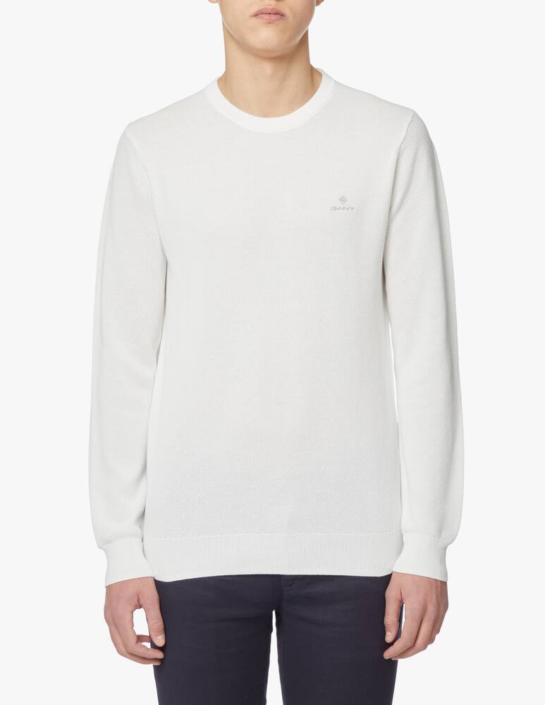 rinascente Gant Grain rice roundneck sweater - white