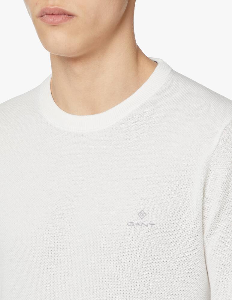 rinascente Gant Grain rice roundneck sweater - white