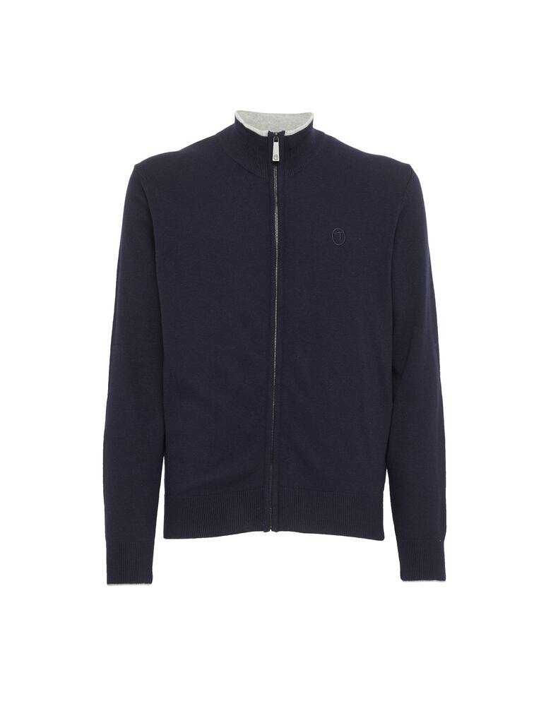 rinascente Trussardi Cardigan regular fit in lana e cachemire con zip
