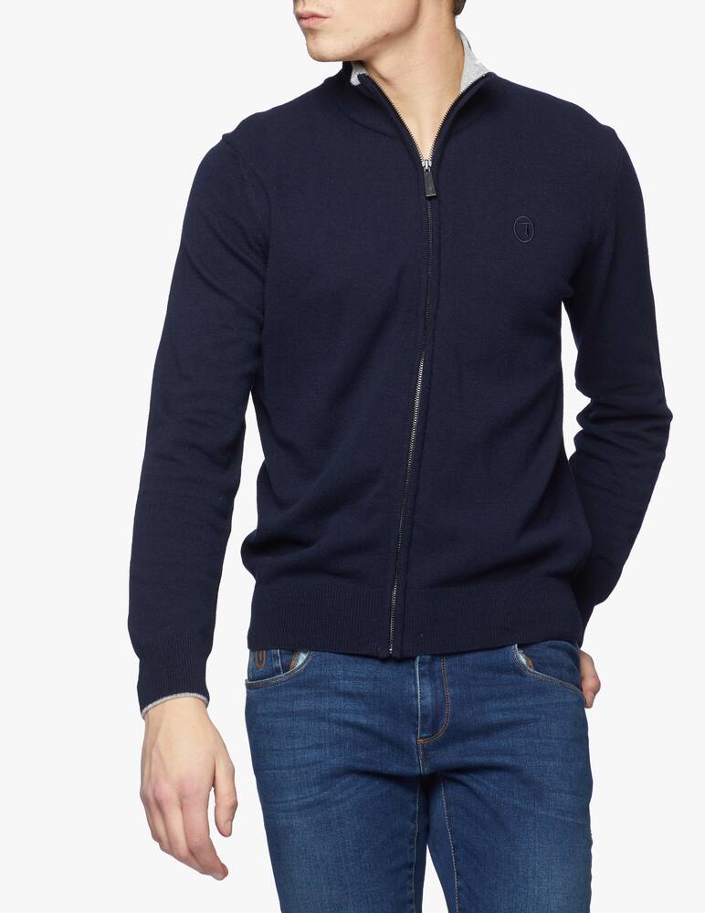 rinascente Trussardi Cardigan regular fit in lana e cachemire con zip