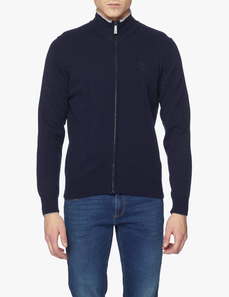 rinascente Trussardi Cardigan regular fit in lana e cachemire con zip