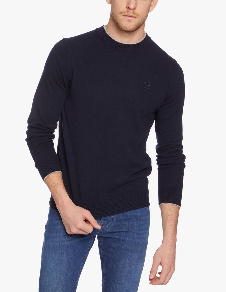 Trussardi Slim fit wool crew neck pullover - picture 2 Trussardi Slim fit wool crew neck pullover - picture 2