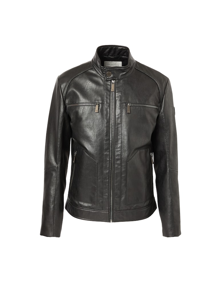 Trussardi Textured fake leather biker jacket - picture 1 Trussardi Textured fake leather biker jacket - picture 1